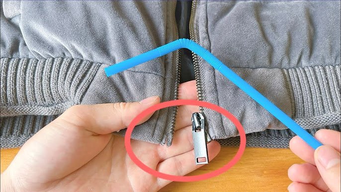 La fermeture à glissière des vêtements est cassée, juste une paille peut être réparée,